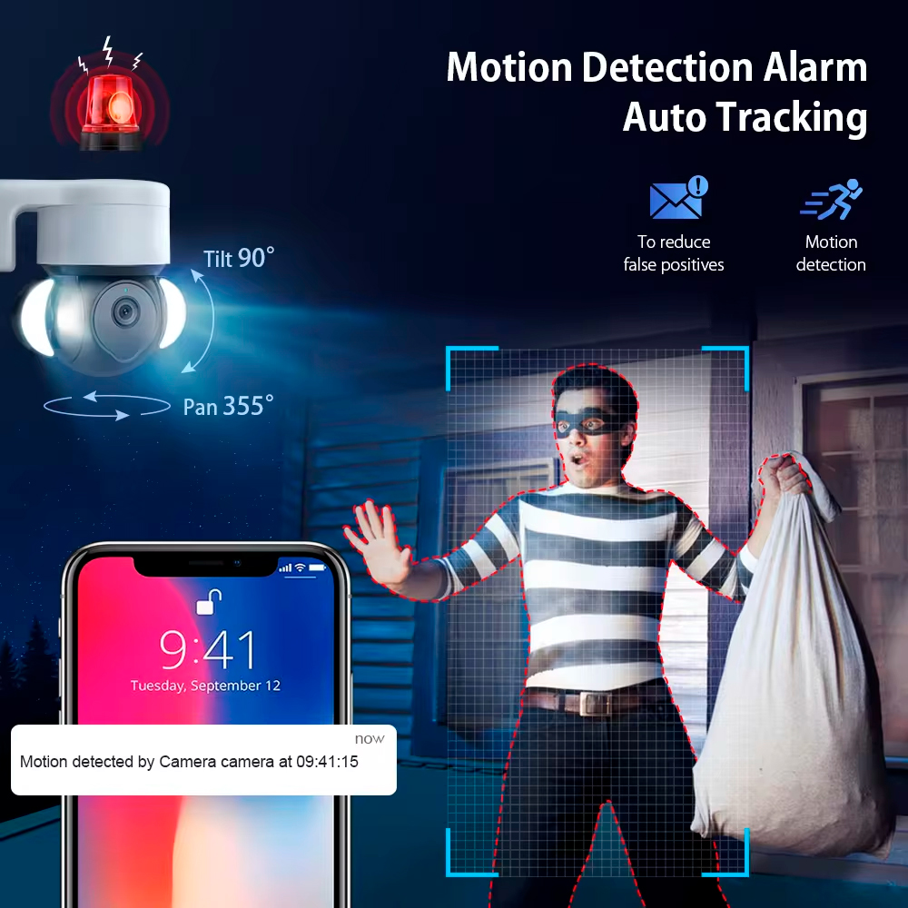 PTZ Cámara Inteligente con Linterna de Iluminación para Exterior Tuya Wi-Fi - Imagen 6